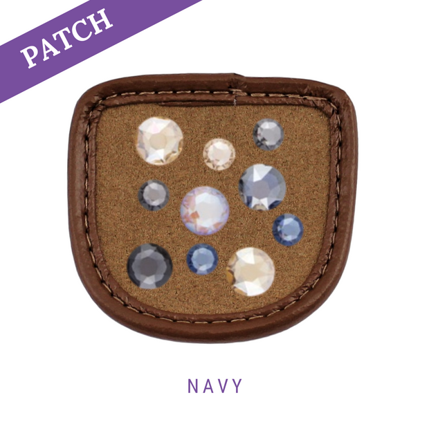 Navy Reithandschuh Patches