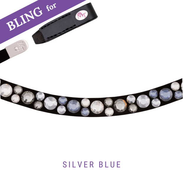 Silver Blue Stirnband Bling Swing