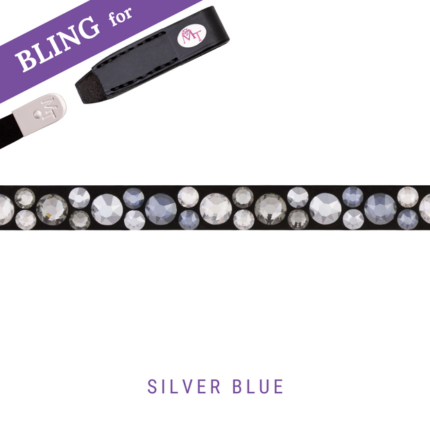 Silver Blue Stirnband Bling Classic