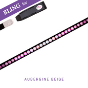 Aubergine Beige Stirnband Bling Classic