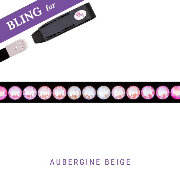 Aubergine Beige Stirnband Bling Classic