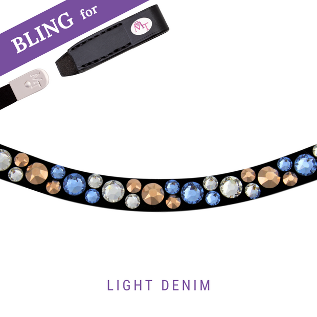 Light Denim Stirnband Bling Swing