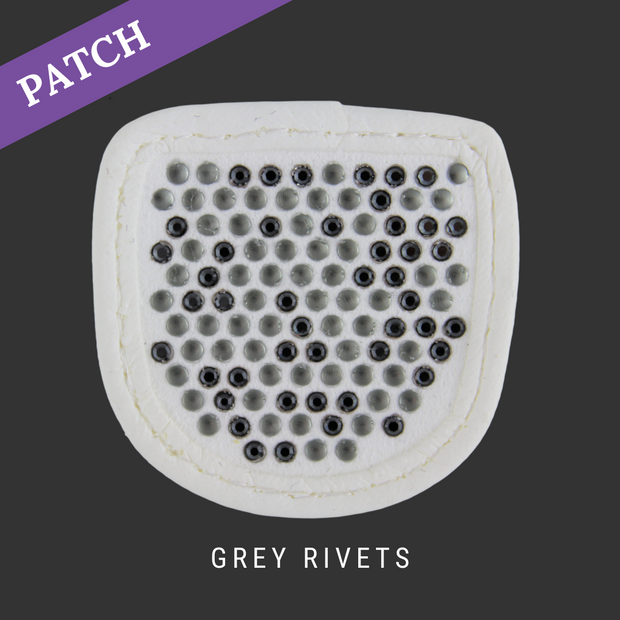 Grey Rivets Reithandschuh Patch weiß
