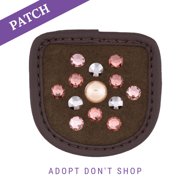 Adopt don`t Shop Reithandschuh Patch braun