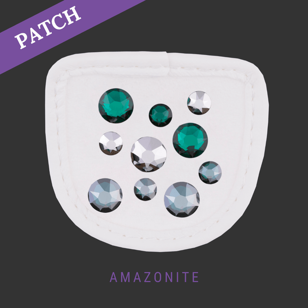 Amazonite Reithandschuh Patch weiß