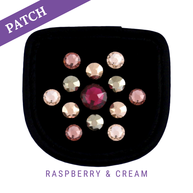 Raspberry & Cream Reithandschuh Patches
