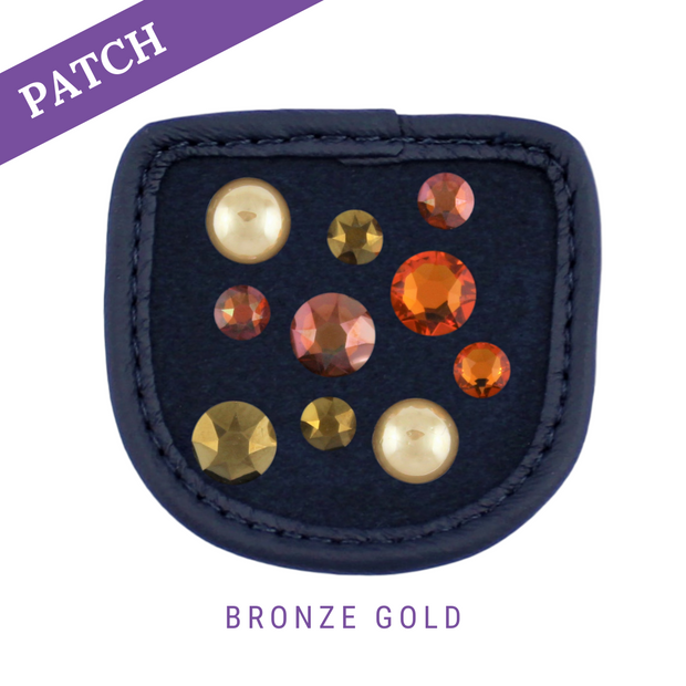 Bronze Gold Reithandschuh Patches
