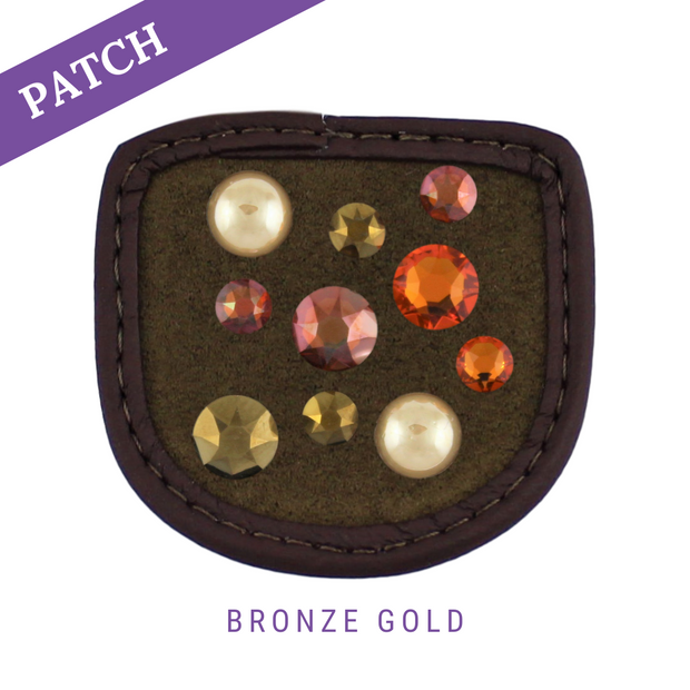 Bronze Gold Reithandschuh Patches