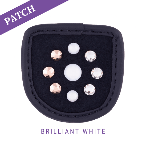 Brilliant White Reithandschuh Patch blau
