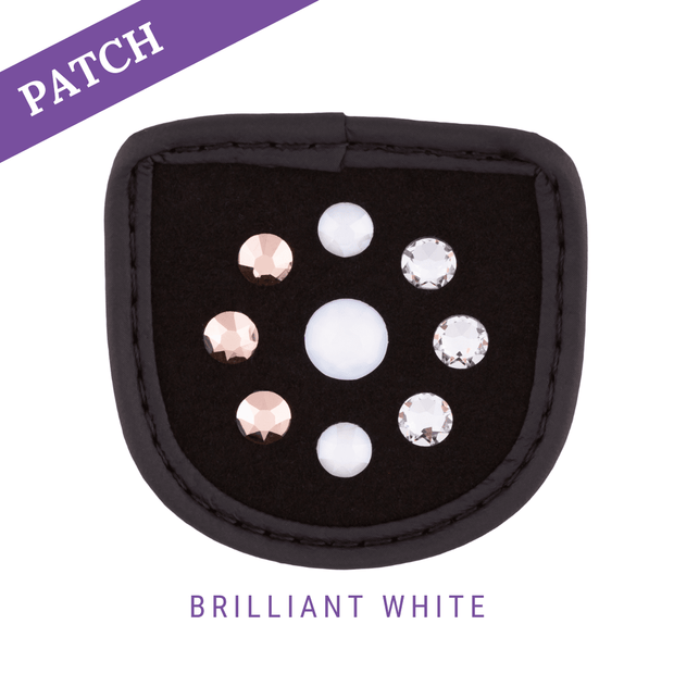 Brilliant White Reithandschuh Patch schwarz