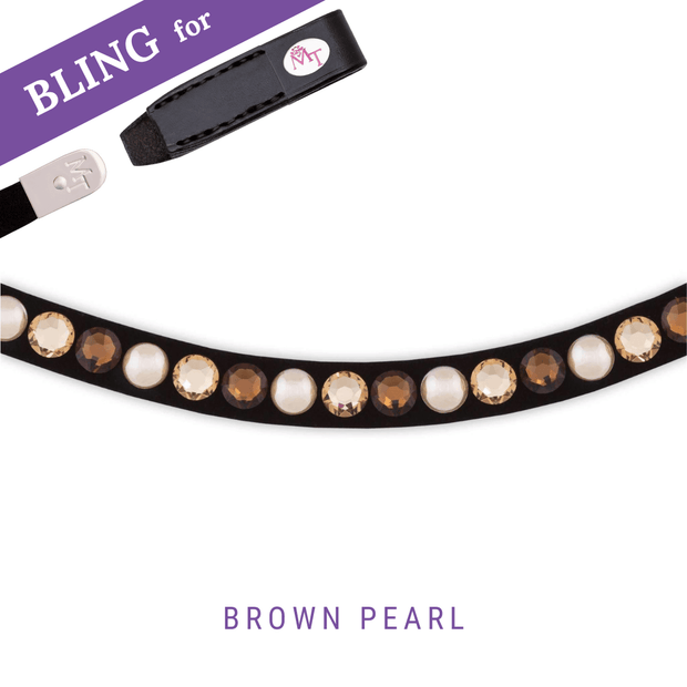 Brown Pearl Stirnband Bling Swing