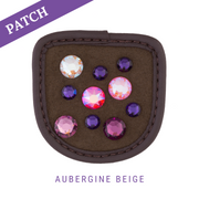 Aubergine Beige Reithandschuh Patches