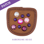 Aubergine Beige Reithandschuh Patches