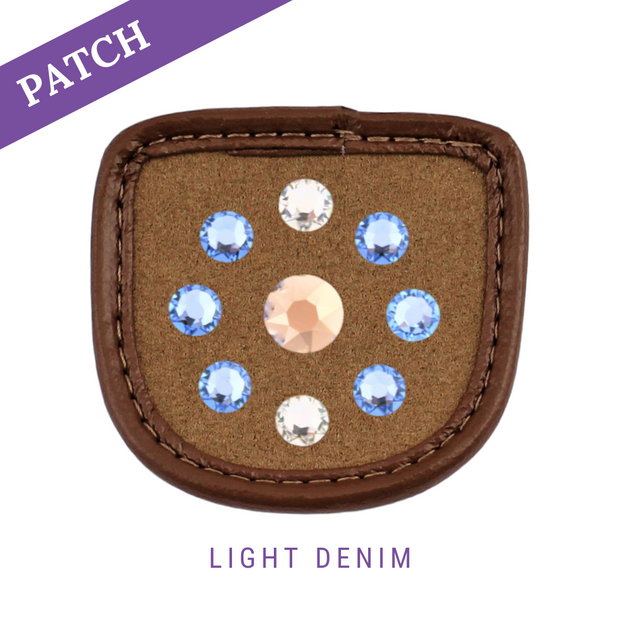 Light Denim Reithandschuh Patches