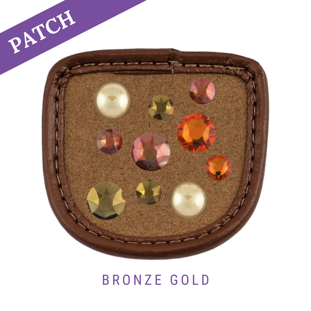 Bronze Gold Reithandschuh Patches