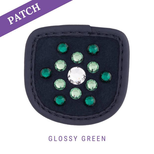 Glossy Green by Nina Kaupp Reithandschuh Patch blau