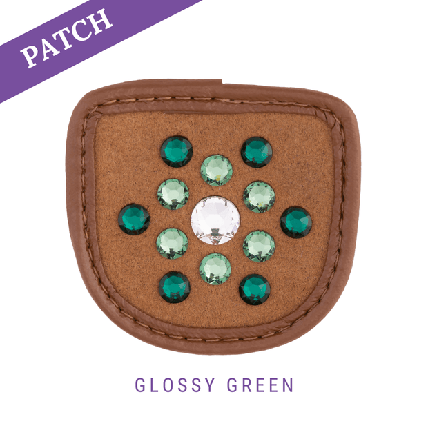 Glossy Green by Nina Kaupp Reithandschuh Patch caramel