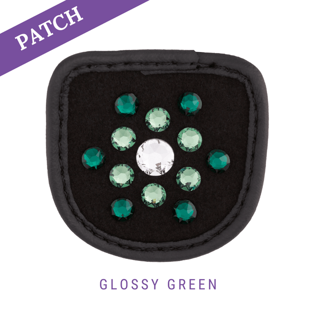 Glossy Green by Nina Kaupp Reithandschuh Patch schwarz