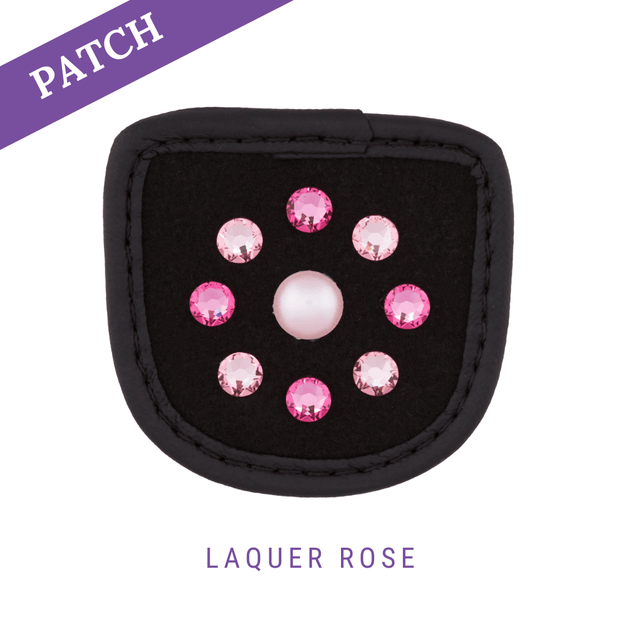 Laquer Rose Reithandschuh Patch schwarz