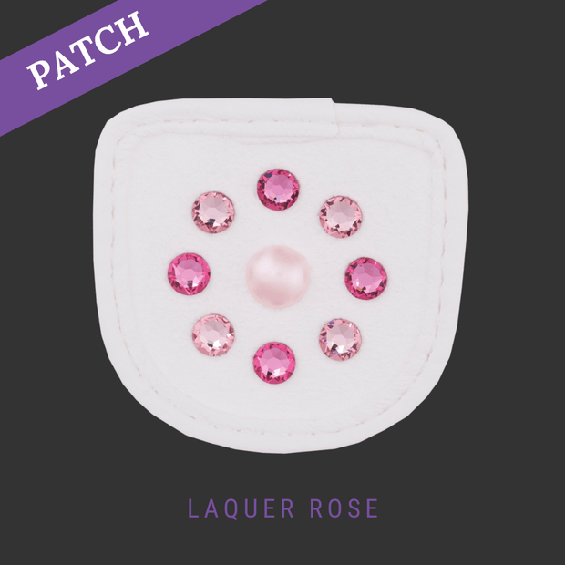 Laquer Rose Reithandschuh Patch weiß