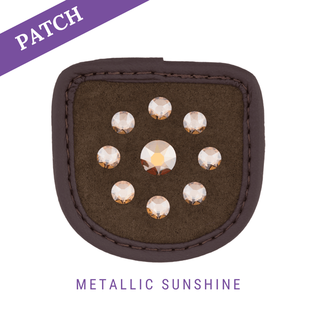 Metallic Sunshine Reithandschuh Patch braun