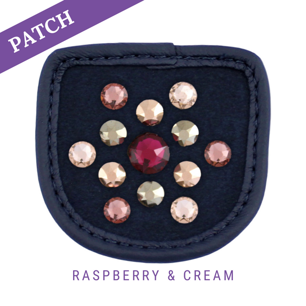 Raspberry & Cream Reithandschuh Patches