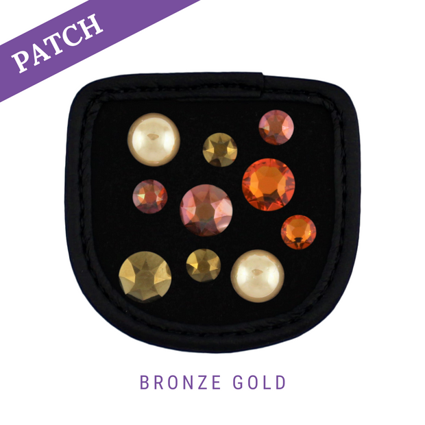 Bronze Gold Reithandschuh Patches