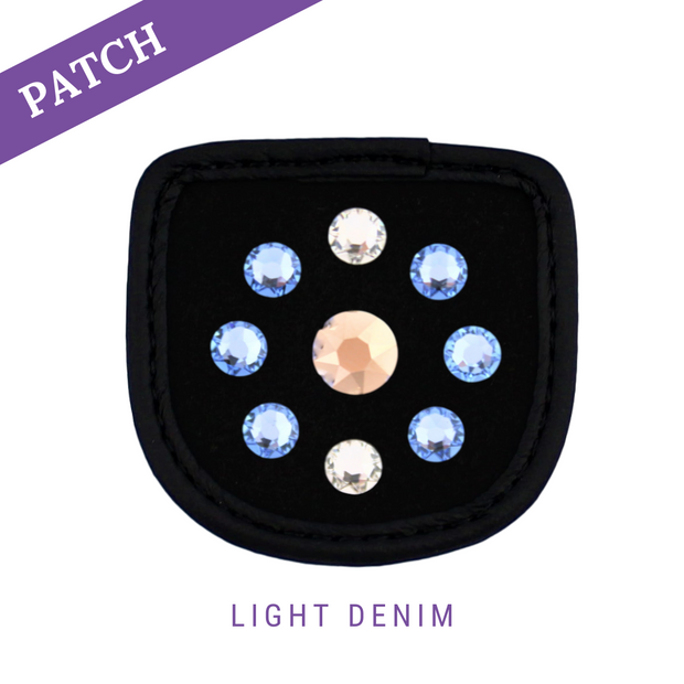 Light Denim Reithandschuh Patches