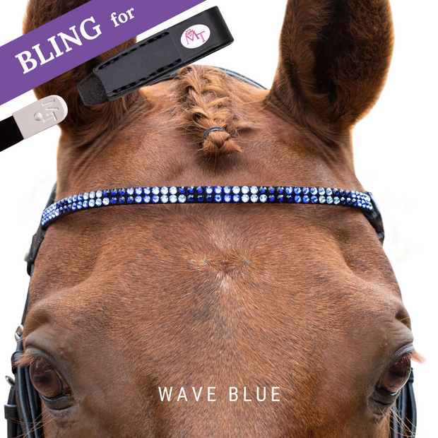 Wave Blue Stirnband Bling Classic