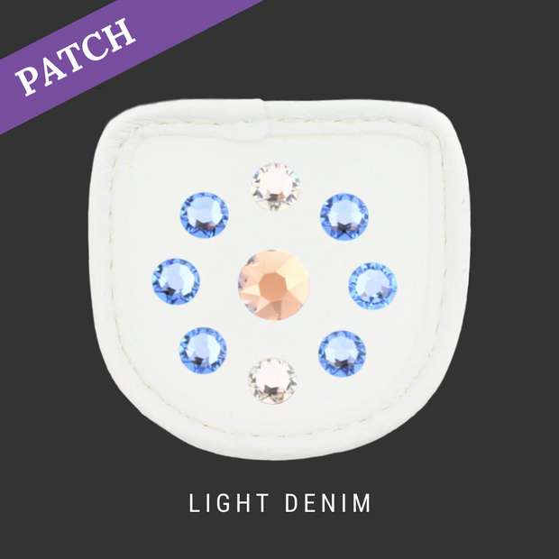 Light Denim Reithandschuh Patches