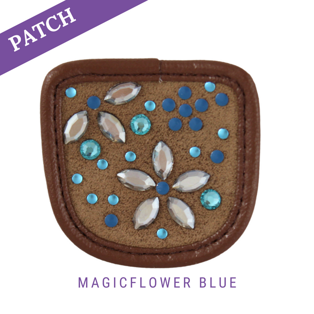 Magicflower Blue Reithandschuh Patches