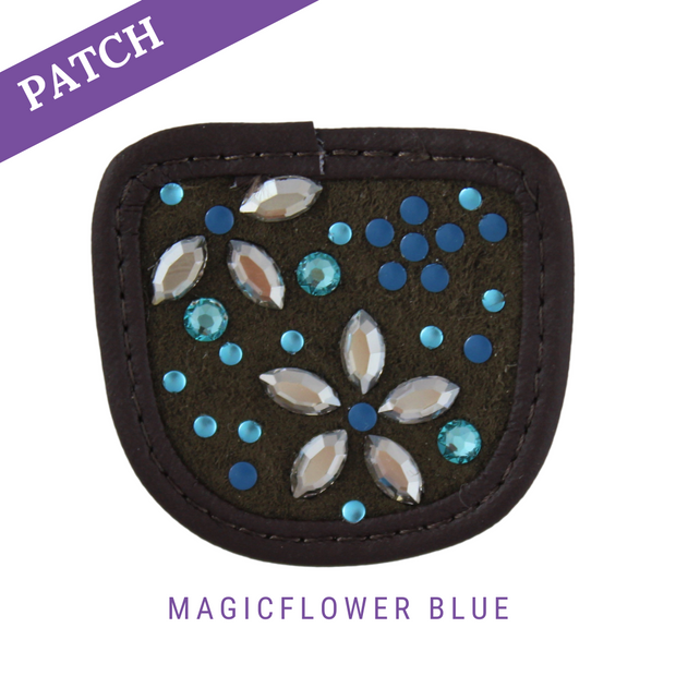 Magicflower Blue Reithandschuh Patches