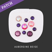 Aubergine Beige Reithandschuh Patches