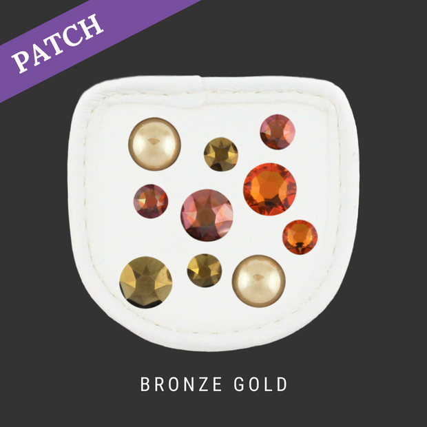 Bronze Gold Reithandschuh Patches