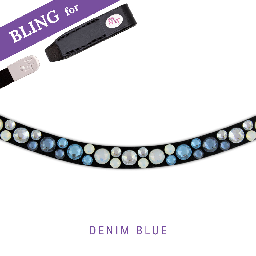 Denim Blue Stirnband Bling Swing