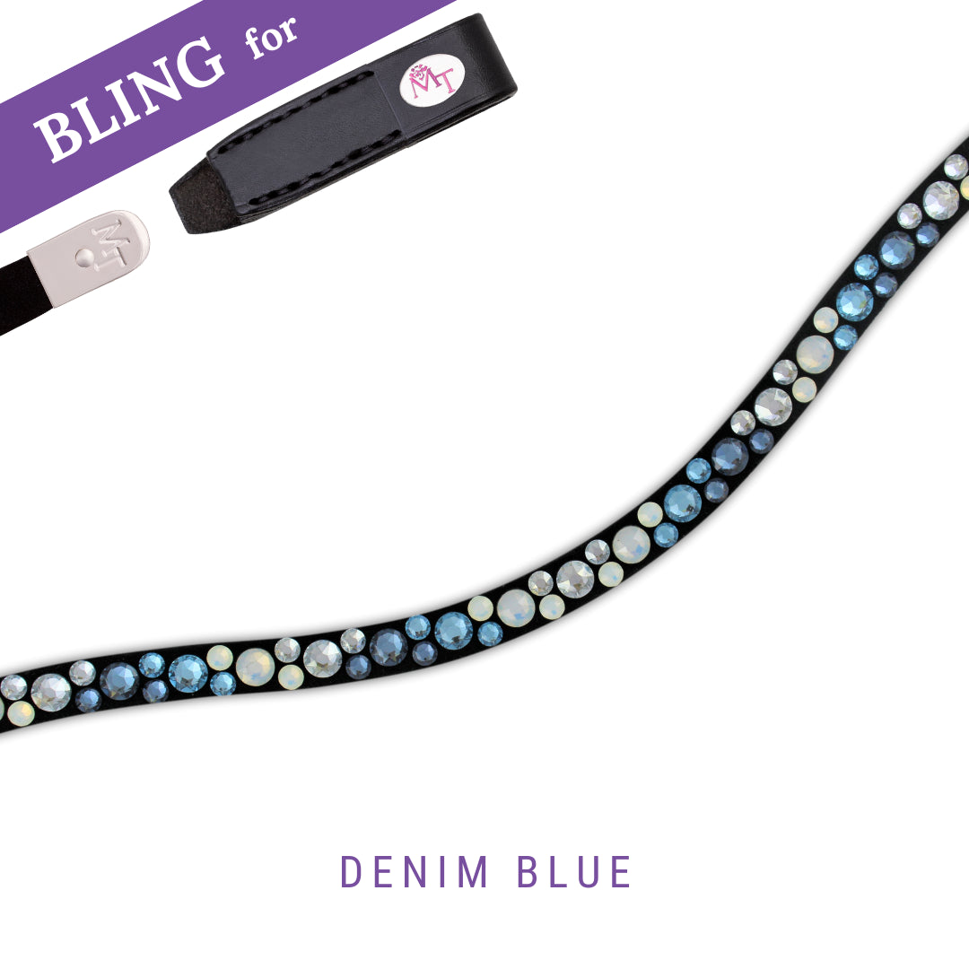 Denim Blue Stirnband Bling Swing